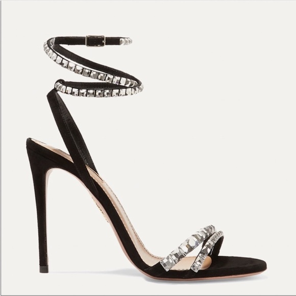 New Aquazzura So Vera Crystal-Embellished Suede Sandals 40 $1,350 - Picture 9 of 16